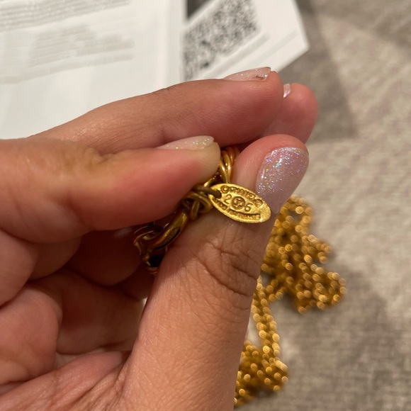 Vintage Chanel 24 KT Gold Plated Royal Crown CC Long Necklace - Picture 5 of 7